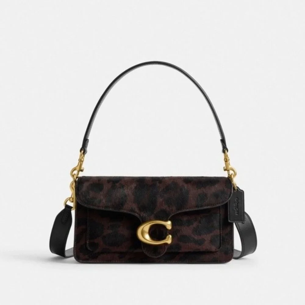 Coach Leopard Print Pony Hair Tabby 26 Crossbody Bag with Gold Hardware